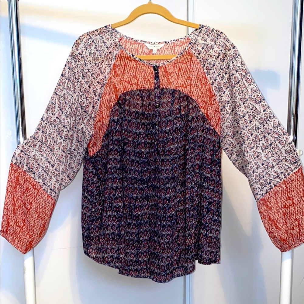 Lucky Brand Women's Multicolor Patterned Top